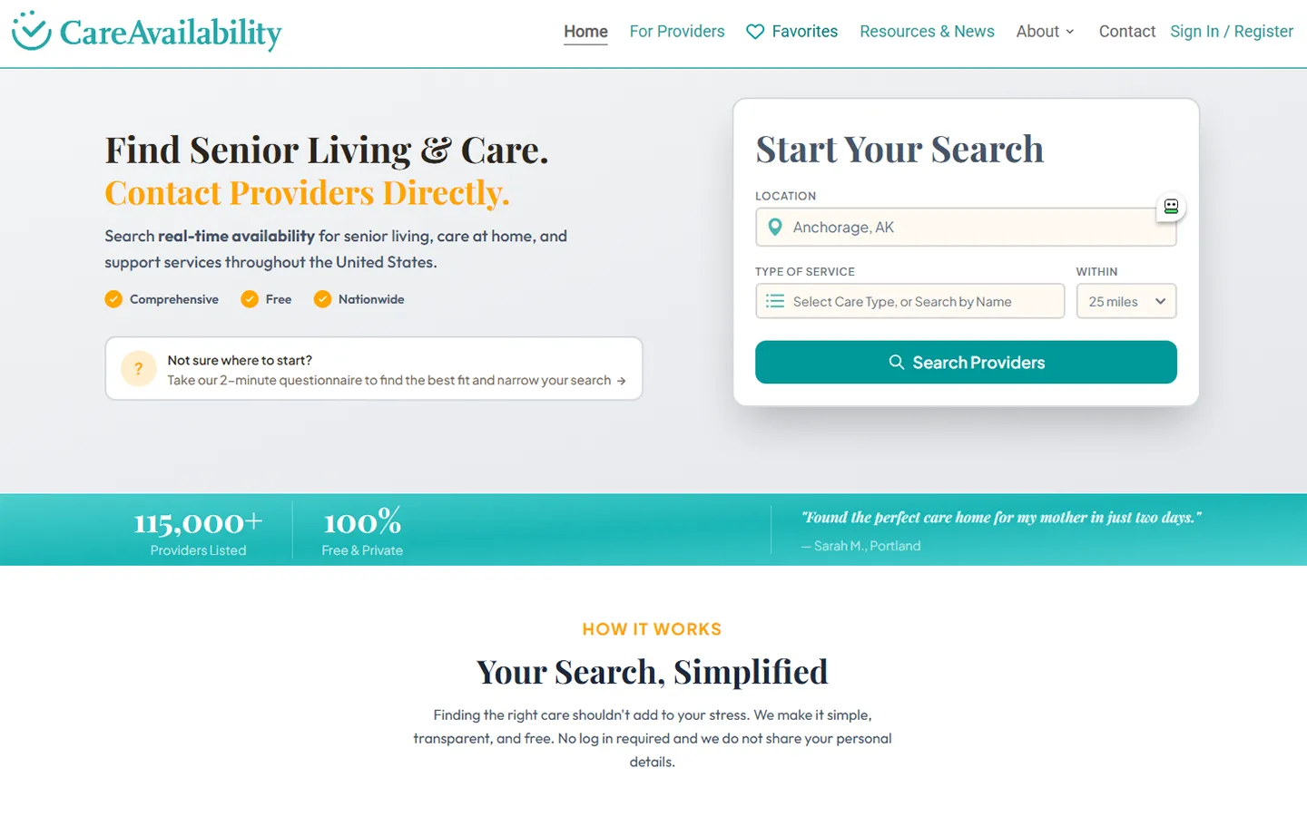 Care Availability — screenshot
