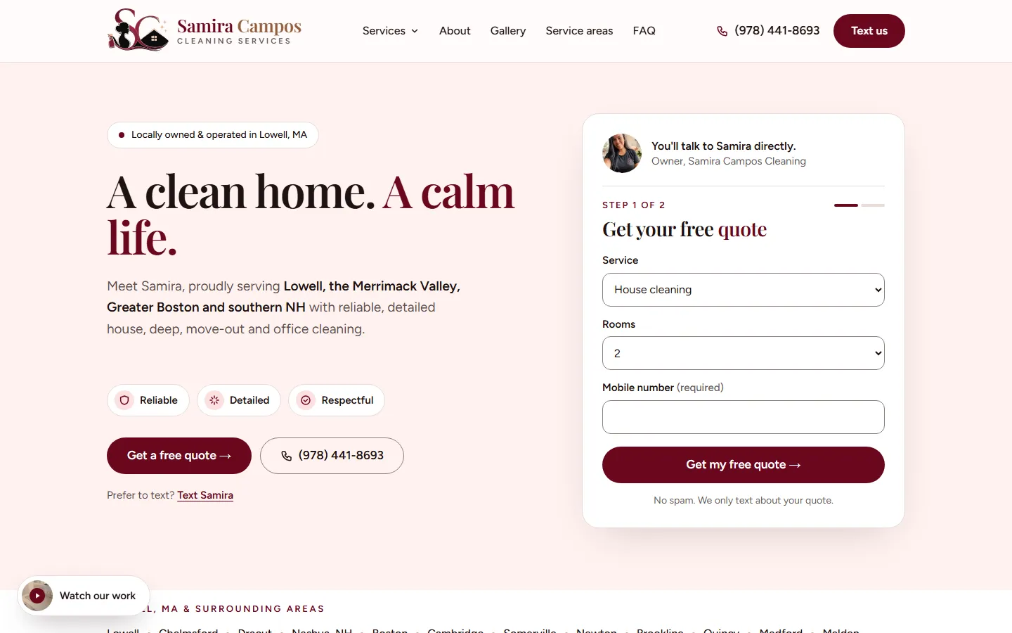 Samira Campos Cleaning screenshot